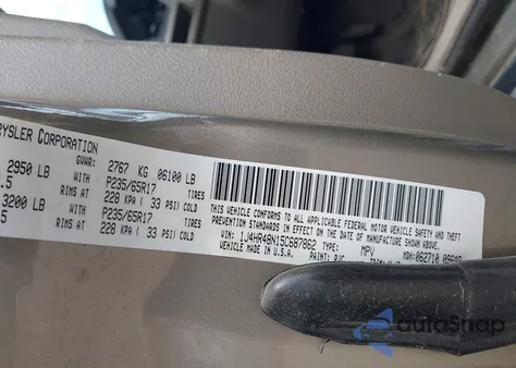 2005 Jeep Grand Cherokee Laredo z USA, uszkodzony, nr VIN 1J4HR48N15C687862